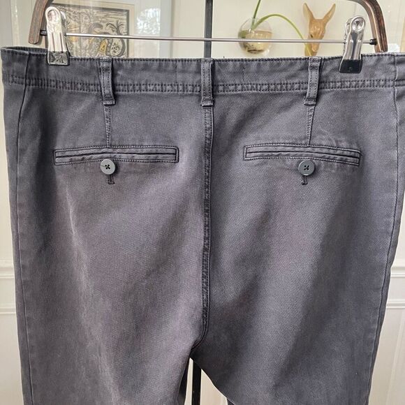 Anthropologie Washed Black Charcoal Button Ankle Utility Pants 31 - Picture 4 of 8